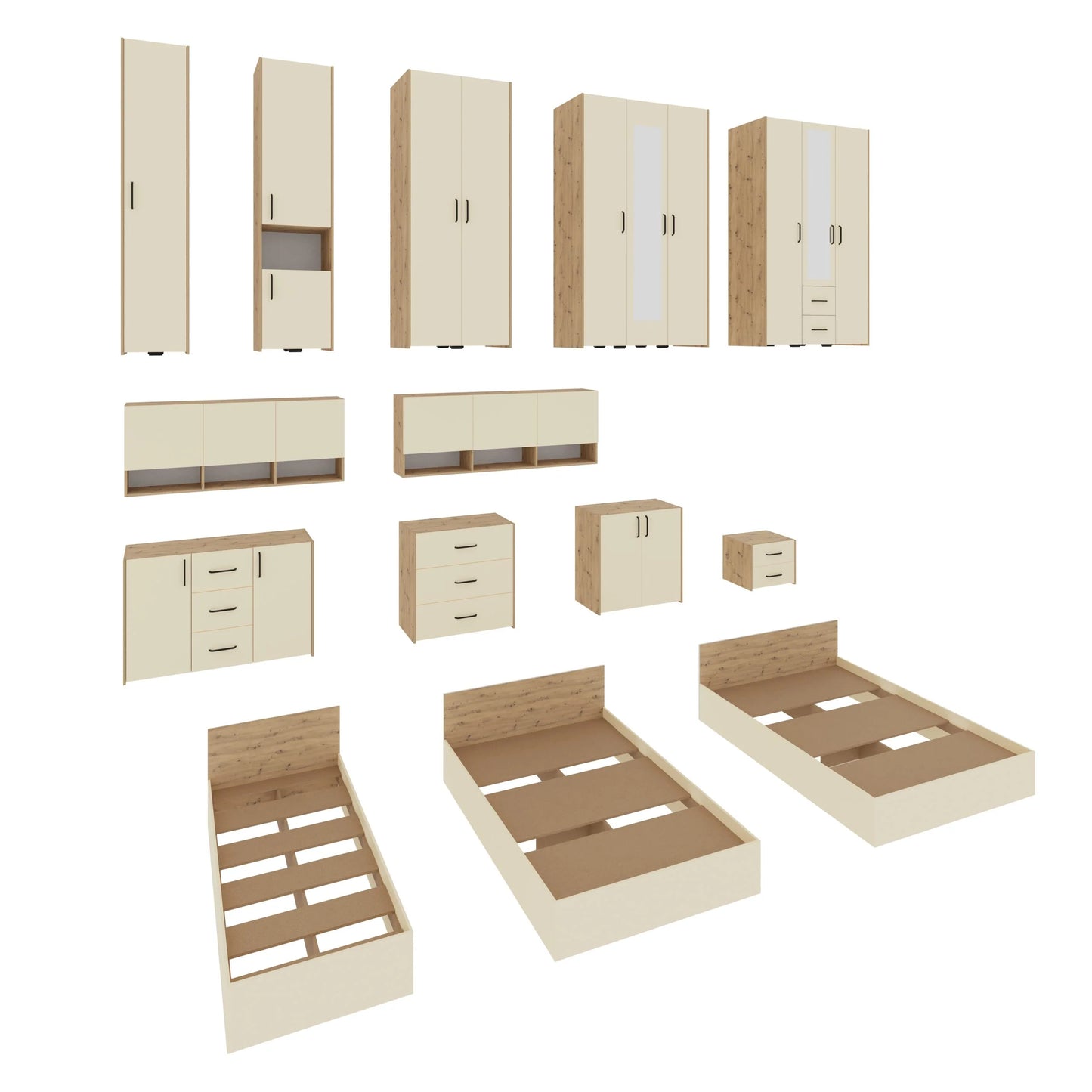 Dulap haaus Malmo, 2 Usi, Stejar Artisan/Argila, 81 x 52 x 200 cm
