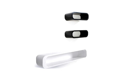 Resigilat: Set 3 rafturi, Naimeed RD1218, culoare Alb/Negru, 95/39.5 x 18,5/13.5 x 16 cm