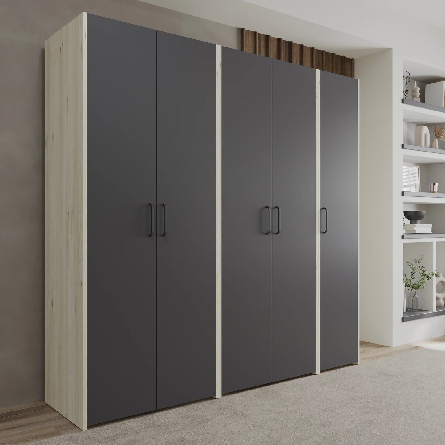 Dressing haaus Malmo V1, Stejar Alb/Antracit, L 204 cm
