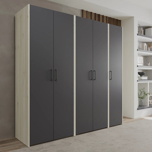 Dressing haaus Malmo V1, Stejar Alb/Antracit, L 204 cm