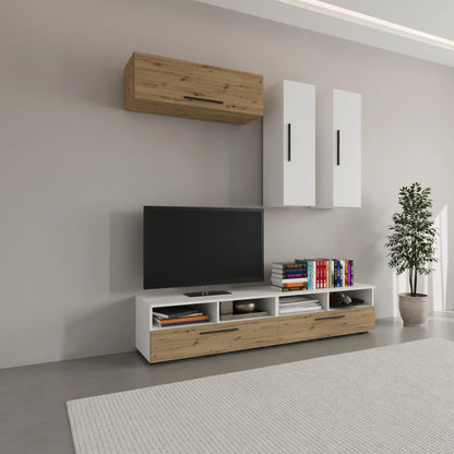 Living Kos haaus V10, Alb/Stejar Artisan, L 190 cm