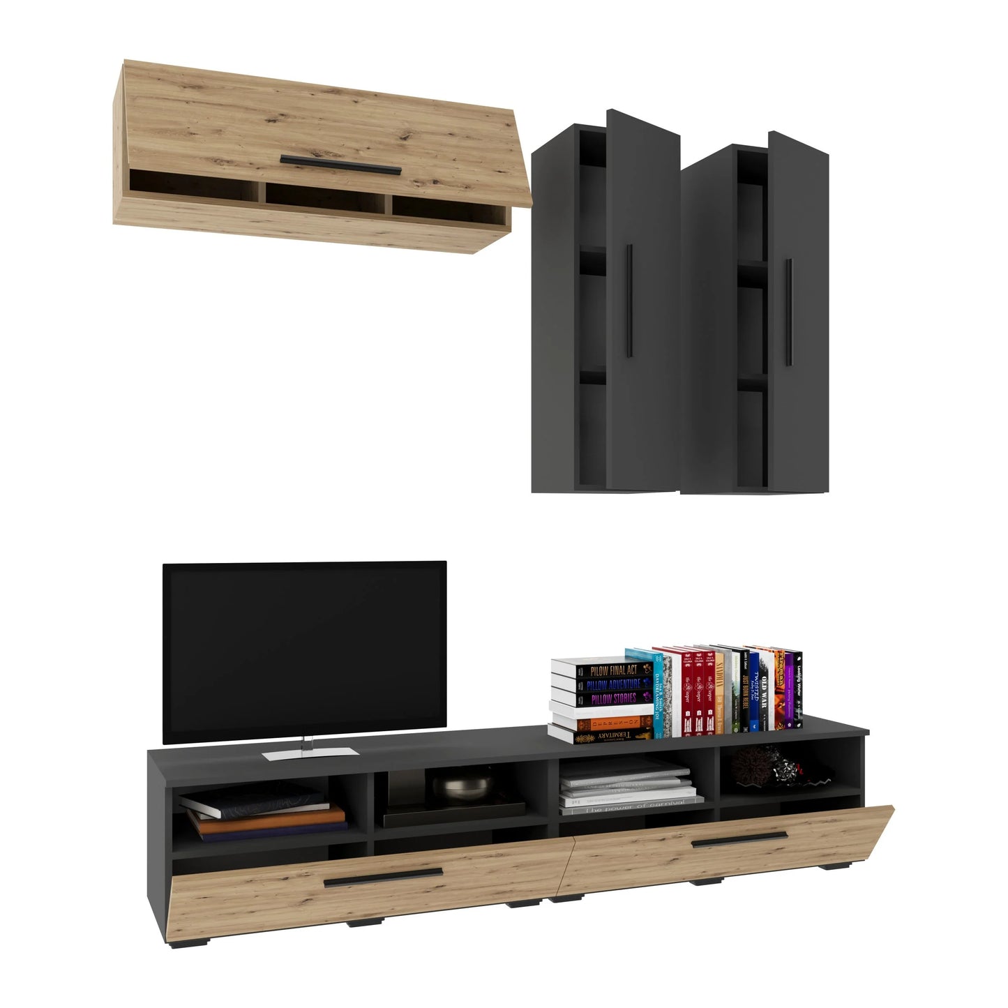 Living Kos haaus V10, Antracit/Stejar Artisan, L 190 cm