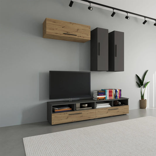 Living Kos haaus V10, Antracit/Stejar Artisan, L 190 cm