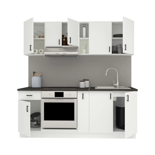 Set Bucatarie haaus Karo V11, Alb, Blat Thermo 28 mm, L 200 cm