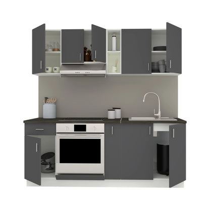 Set Bucatarie haaus Karo V11, Antracit/Alb, Blat Thermo 28 mm, L 200 cm