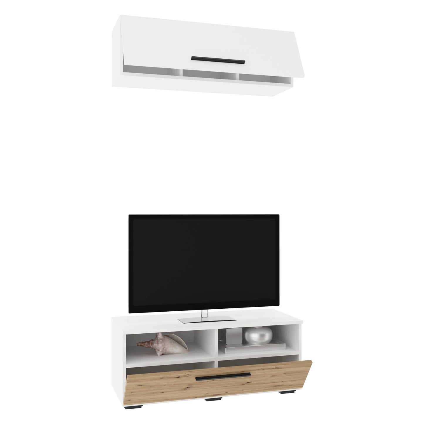 Living Kos haaus V11, Alb/Stejar Artisan, L 95 cm