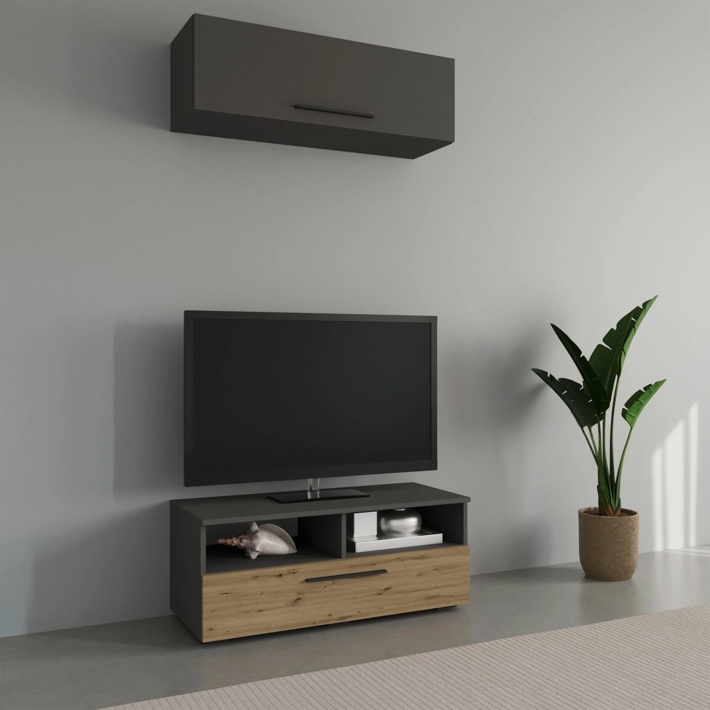 Living Kos haaus V11, Antracit/Stejar Artisan, L 95 cm