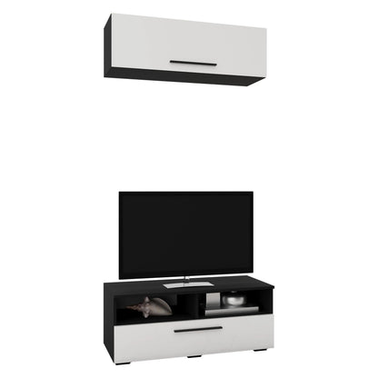 Living Kos haaus V11, Negru/Alb Lucios, MDF, L 95 cm