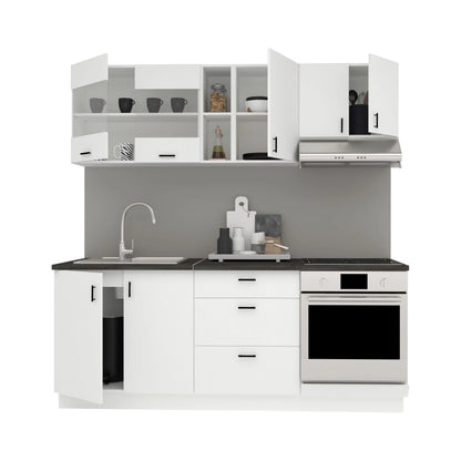 Set Bucatarie haaus Karo V12, Alb, Blat Thermo 28 mm, L 200 cm