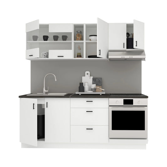 Set Bucatarie haaus Karo V12, Alb, Blat Thermo 28 mm, L 200 cm