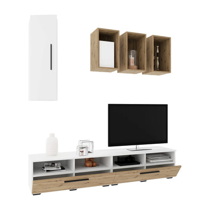 Living Kos haaus V12, Alb/Stejar Artisan, L 190 cm