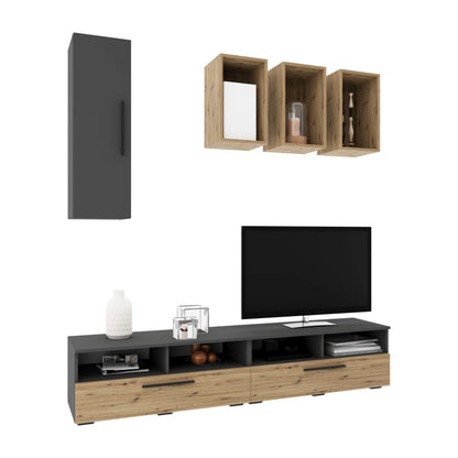 Living Kos haaus V12, Antracit/Stejar Artisan, L 190 cm