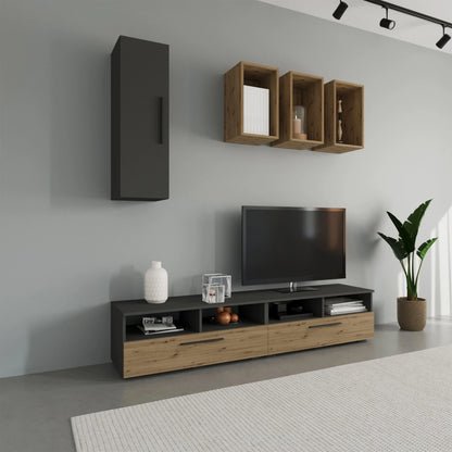 Living Kos haaus V12, Antracit/Stejar Artisan, L 190 cm