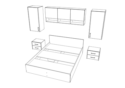 Set dormitor haaus Malmo V13, Pat 200 x 160 cm, Stejar Artisan/Argila