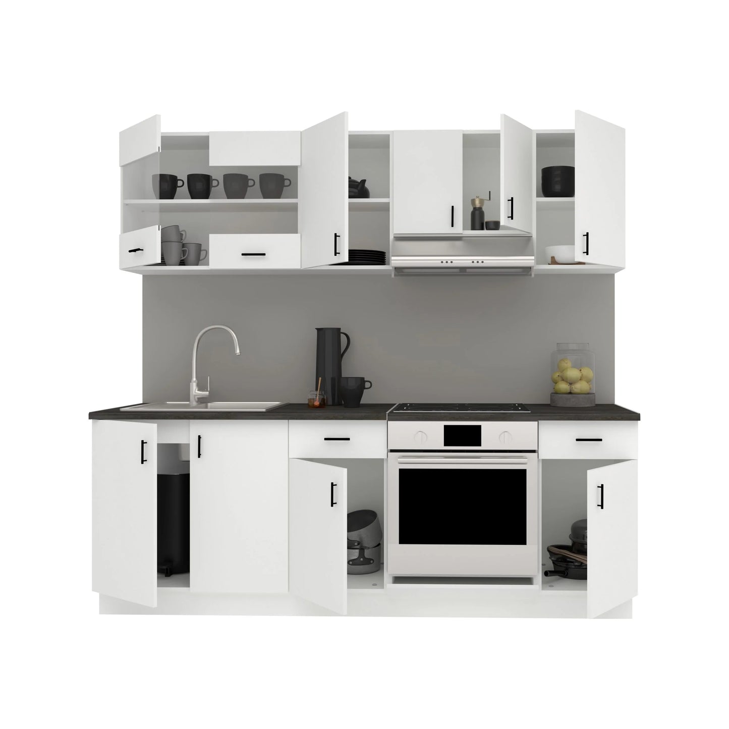 Set Bucatarie haaus Karo V13, Alb, Blat Thermo 28 mm, L 220 cm