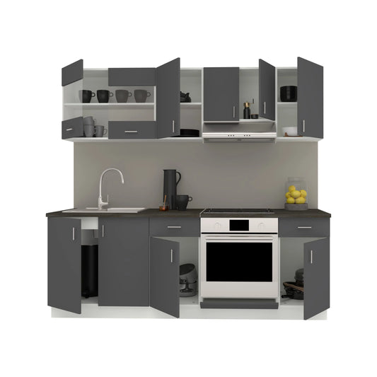Set Bucatarie haaus Karo V13, Antracit/Alb, Blat Thermo 28 mm, L 220 cm