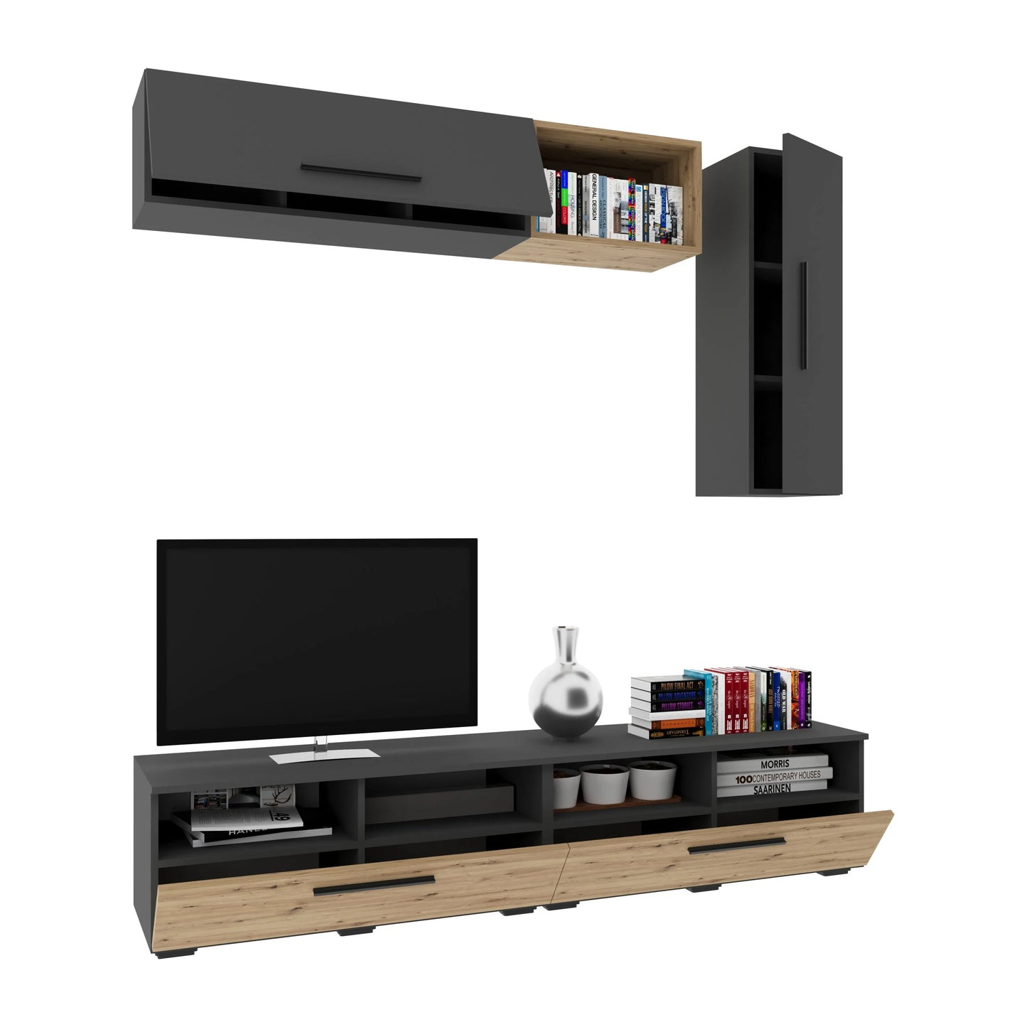 Living Kos haaus V13, Antracit/Stejar Artisan, L 190 cm