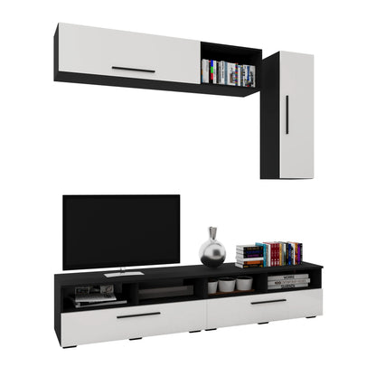 Living Kos haaus V13, Negru/Alb Lucios, MDF, L 190 cm