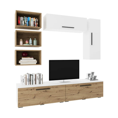 Living Kos haaus V14, Alb/Stejar Artisan, L 190 cm