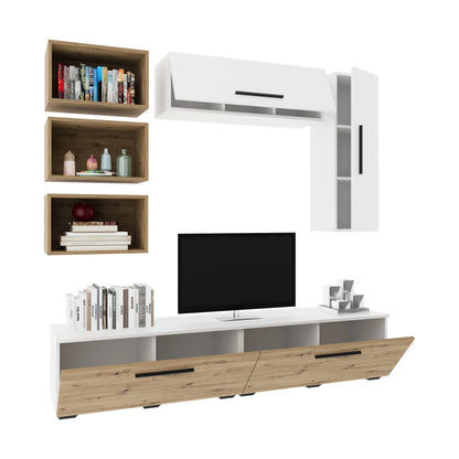 Living Kos haaus V14, Alb/Stejar Artisan, L 190 cm