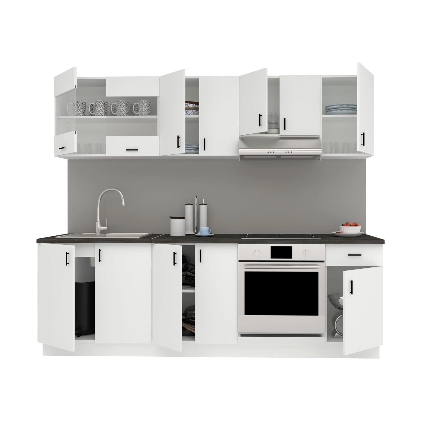 Set Bucatarie haaus Karo V15, Alb, Blat Thermo 28 mm, L 240 cm