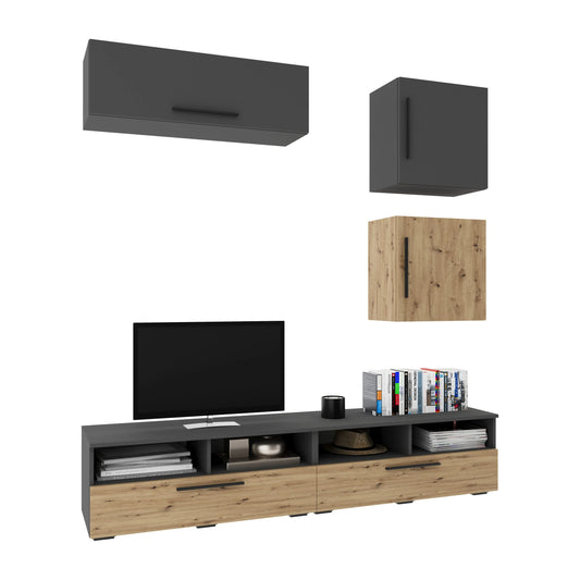 Living Kos haaus V15, Antracit/Stejar Artisan, L 190 cm