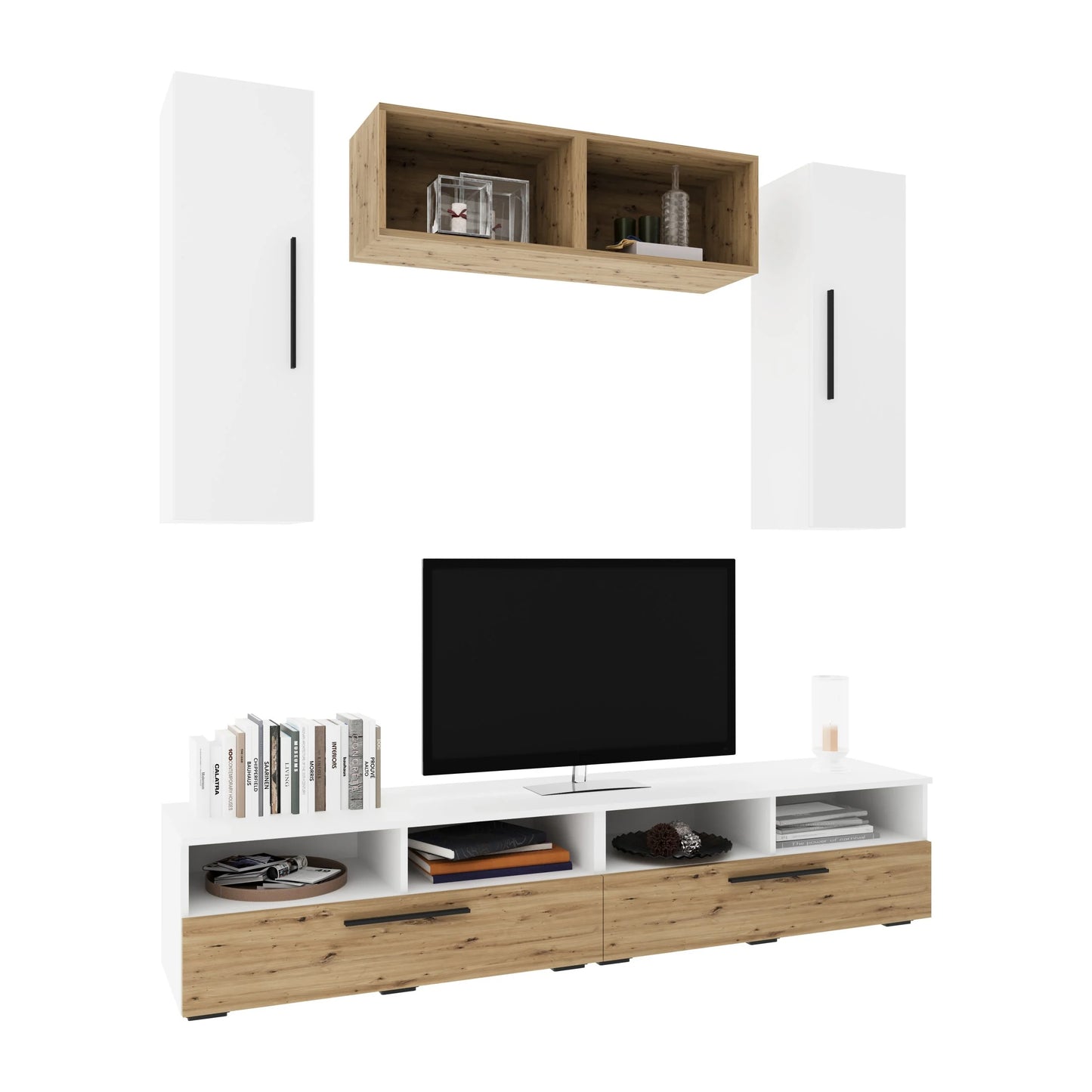 Living Kos haaus V16, Alb/Stejar Artisan, L 190 cm