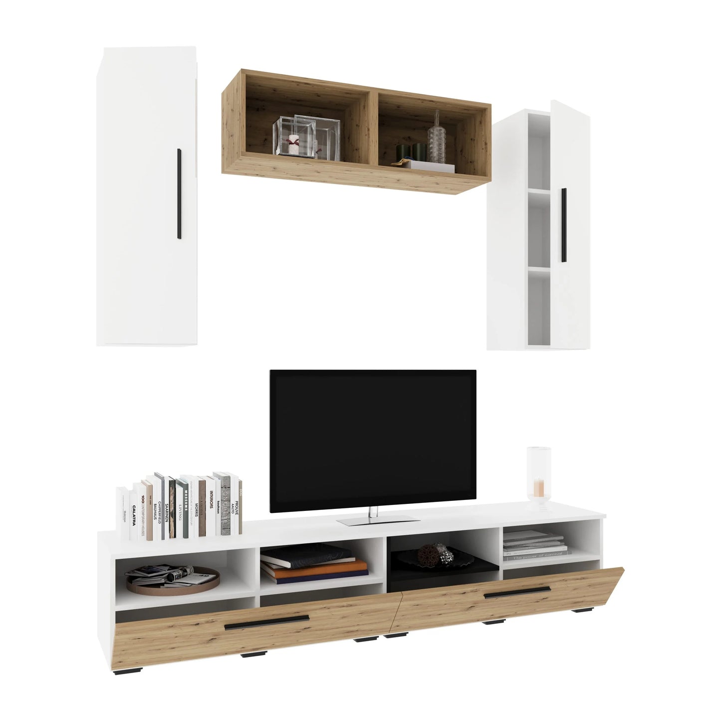 Living Kos haaus V16, Alb/Stejar Artisan, L 190 cm