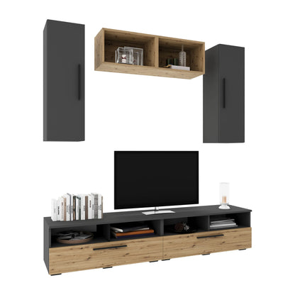 Living Kos haaus V16, Antracit/Stejar Artisan, L 190 cm