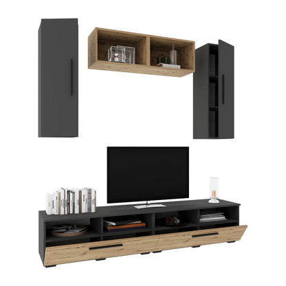 Living Kos haaus V16, Antracit/Stejar Artisan, L 190 cm