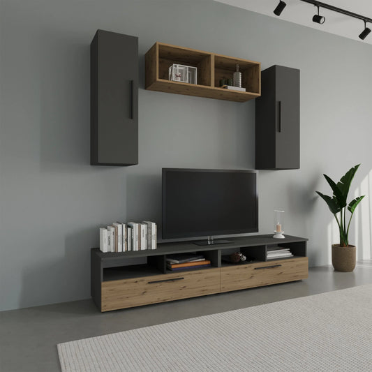 Living Kos haaus V16, Antracit/Stejar Artisan, L 190 cm