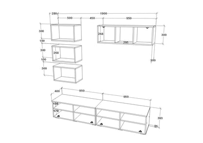 Living Kos haaus V17, Antracit/Stejar Artisan, L 190 cm