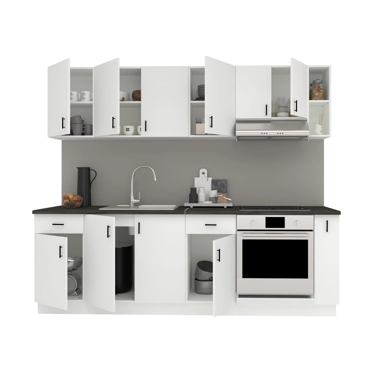 Set Bucatarie haaus Karo V17, Alb, Blat Thermo 28 mm, L 240 cm