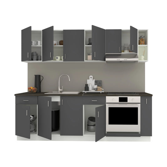 Set Bucatarie haaus Karo V17, Antracit/Alb, Blat Thermo 28 mm, L 240 cm