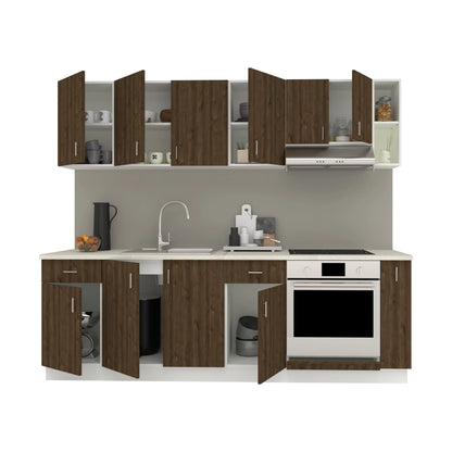 Set Bucatarie haaus Karo V17, Stejar Bronz/Alb, Blat Thermo 28 mm, L 240 cm