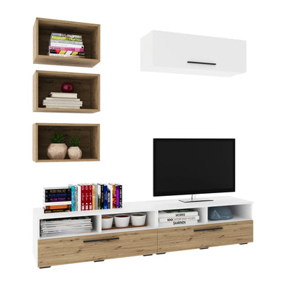Living Kos haaus V17, Alb/Stejar Artisan, L 190 cm