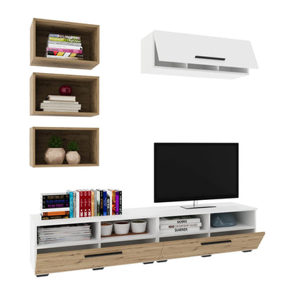 Living Kos haaus V17, Alb/Stejar Artisan, L 190 cm