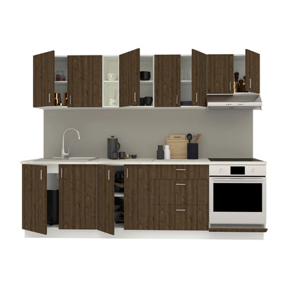 Set Bucatarie haaus Karo V18, Stejar Bronz/Alb, Blat Thermo 28 mm, L 260 cm