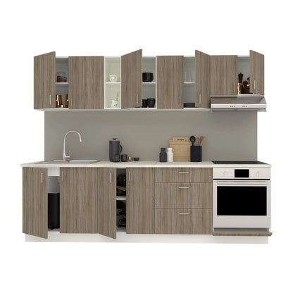 Set Bucatarie haaus Karo V18, Stejar Sonoma Inchis/Alb, Blat Thermo 28 mm, L 260 cm