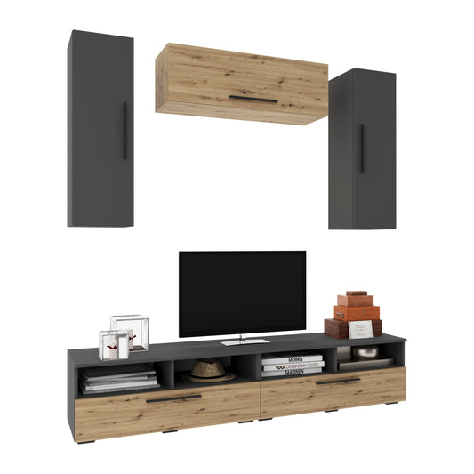 Living Kos haaus V18, Antracit/Stejar Artisan, L 190 cm