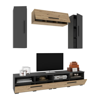Living Kos haaus V18, Antracit/Stejar Artisan, L 190 cm