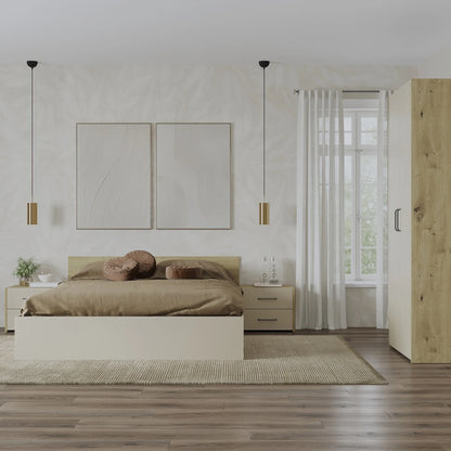Set dormitor haaus Malmo V1, Pat 200 x 160 cm, Stejar Artisan/Argila