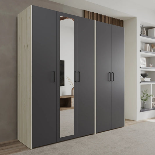 Dressing haaus Malmo V2, Stejar Alb/Antracit, L 201 cm