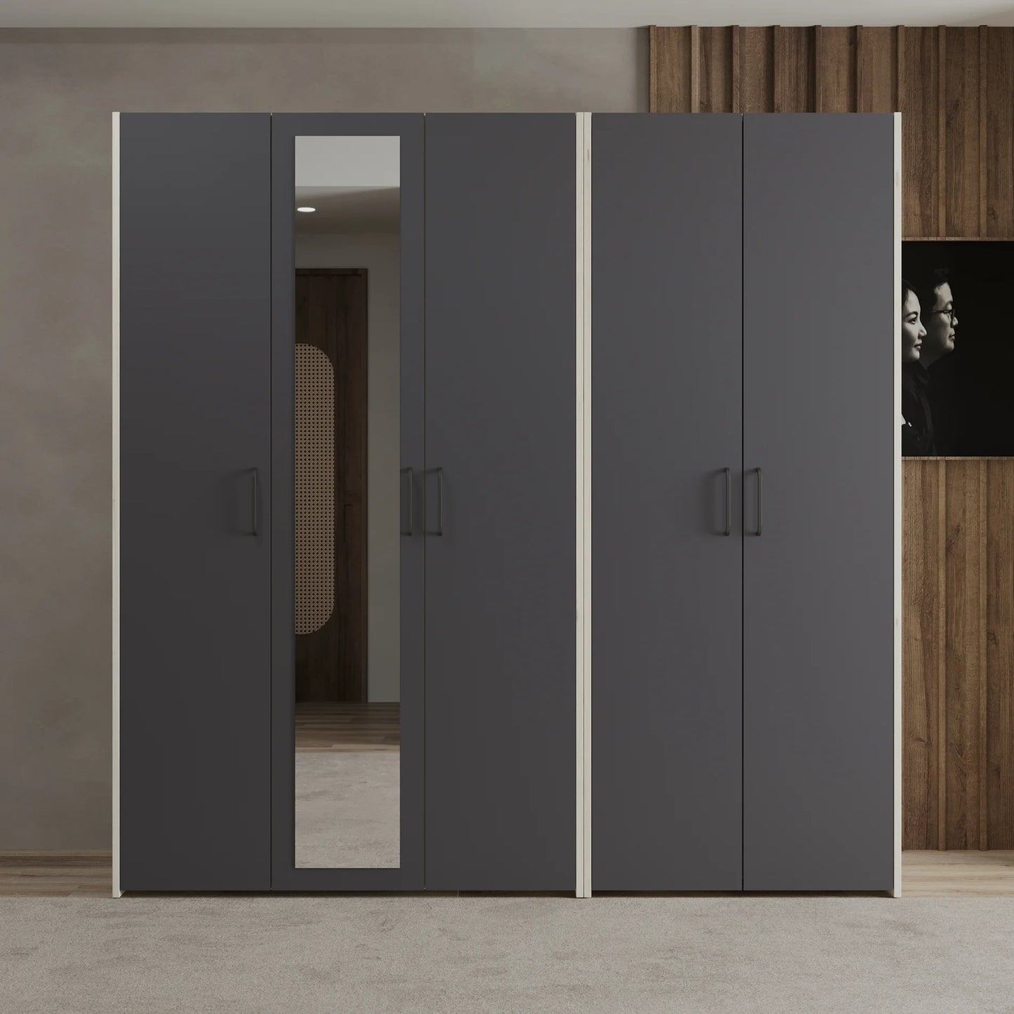 Dressing haaus Malmo V2, Stejar Alb/Antracit, L 201 cm