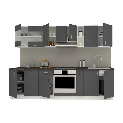 Set Bucatarie haaus Karo V21, Antracit/Alb, Blat Thermo 28 mm, L 280 cm
