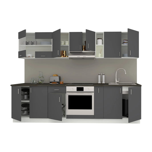 Set Bucatarie haaus Karo V21, Antracit/Alb, Blat Thermo 28 mm, L 280 cm