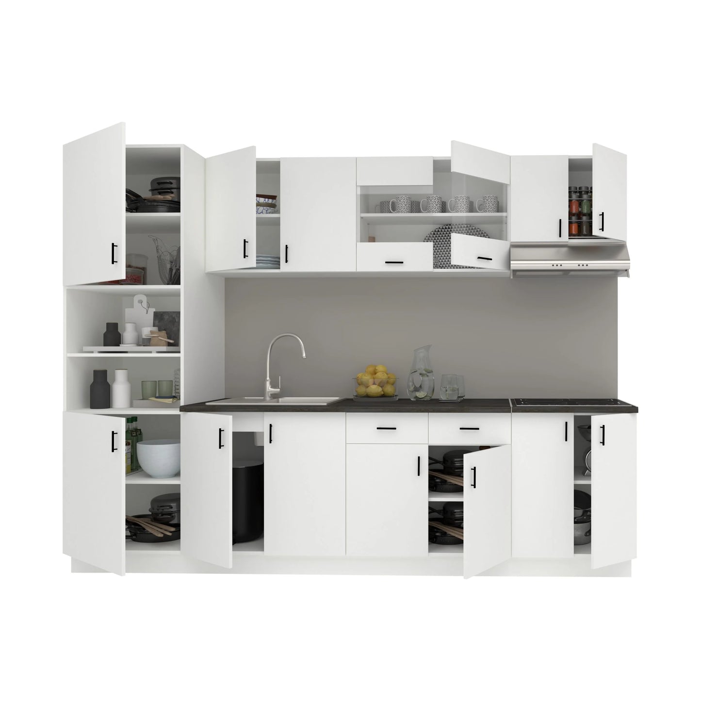 Set Bucatarie haaus Karo V23, Alb, Blat Thermo 28 mm, L 280 cm