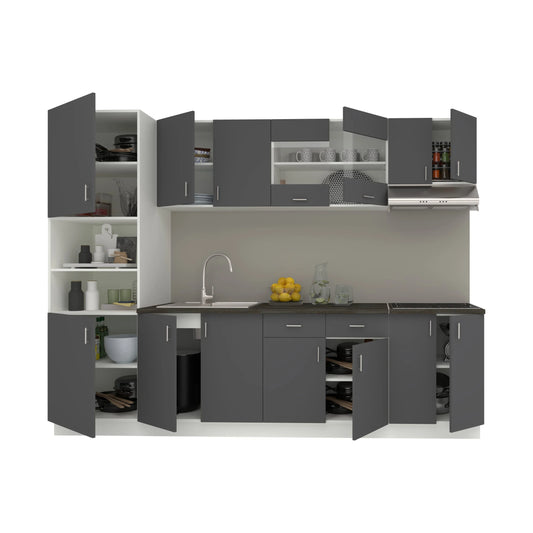 Set Bucatarie haaus Karo V23, Antracit/Alb, Blat Thermo 28 mm, L 280 cm