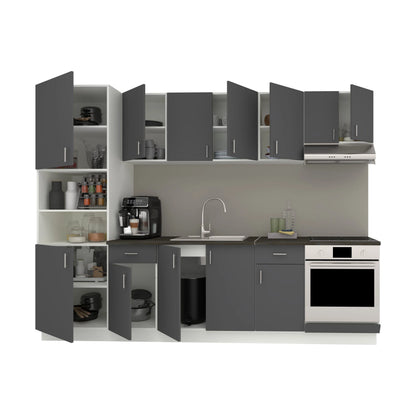 Set Bucatarie haaus Karo V24, Antracit/Alb, Blat Thermo 28 mm, L 280 cm