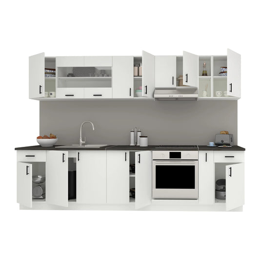 Set Bucatarie haaus Karo V25, Alb, Blat Thermo 28 mm, L 300 cm